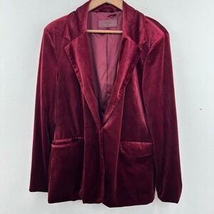 BLANKNYC‎ Burgundy Velvet Blazer Women's XL Holiday Party Career Going Out